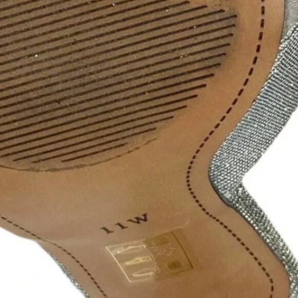 J.Renee' Silver and Gold Shimmer Bow Sparkle Pointed Toe Mules - Size 11 W - Picture 7 of 7